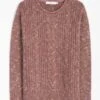 Wool Blend Cable Nep Knit Crew Neck Jumper