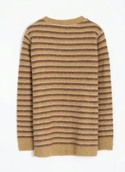 Textured Stripe Crew Neck Jumper -Casual Outfits Store 63521pvl 4129365a234c377