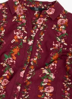 Floral Stripe Printed V Neck Blouse -Casual Outfits Store 63664pvl a9f50b17cdfcee0