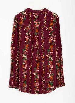 Floral Stripe Printed V Neck Blouse -Casual Outfits Store 63678pvl 0010af9333a13ef