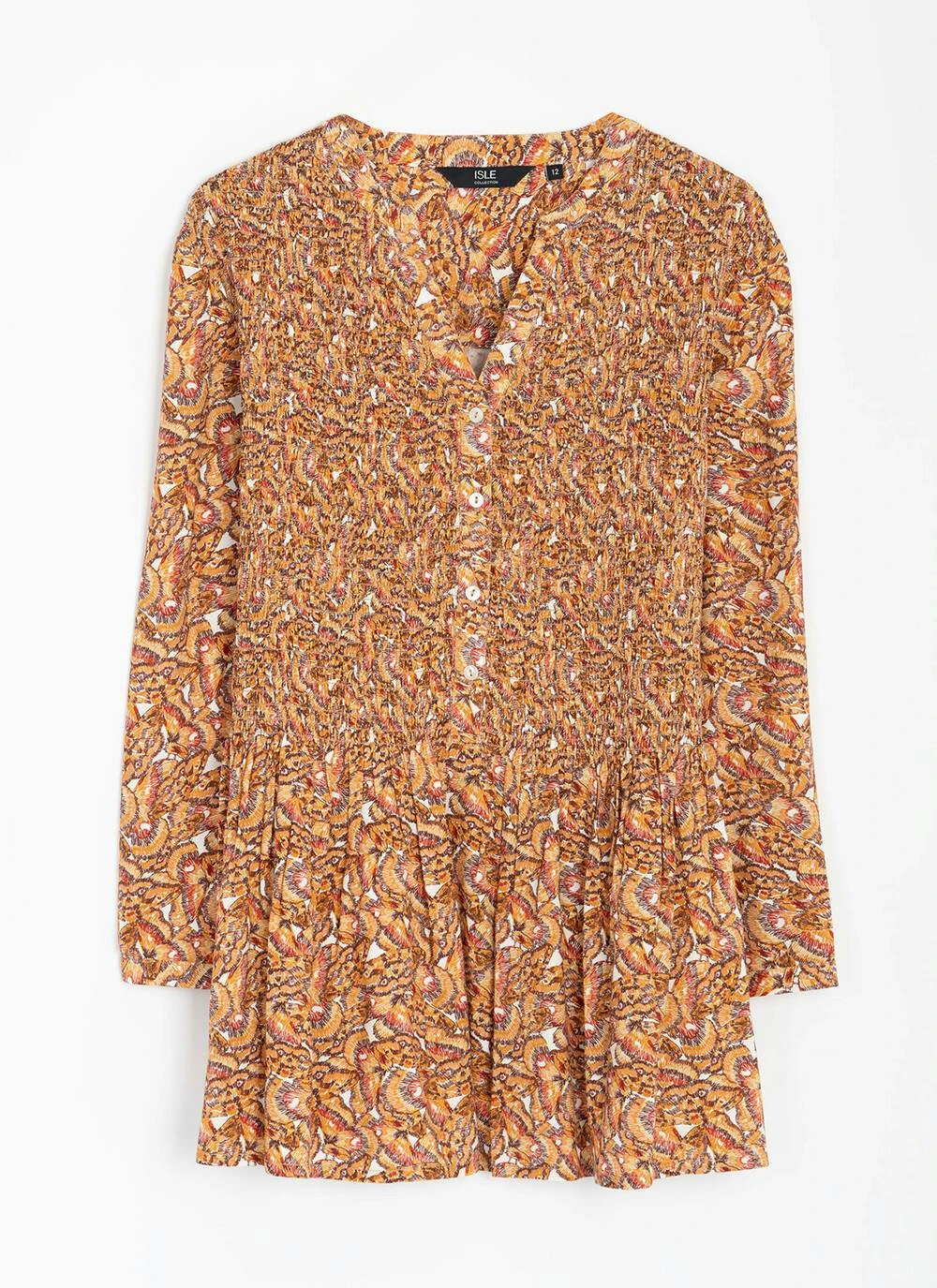 Shirred Notch Neck Blouse 6 Shirred Notch Neck Blouse - Image 4