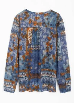 Jersey Printed V-Neck Top -Casual Outfits Store 63737pvl a83ecacf76aaf04