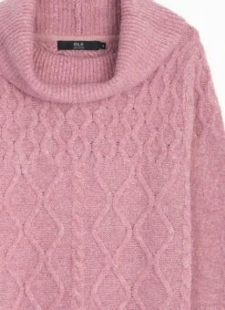 Cowl Neck Cable Knit Jumper -Casual Outfits Store 63742pvl 2298e633f9d2e8a