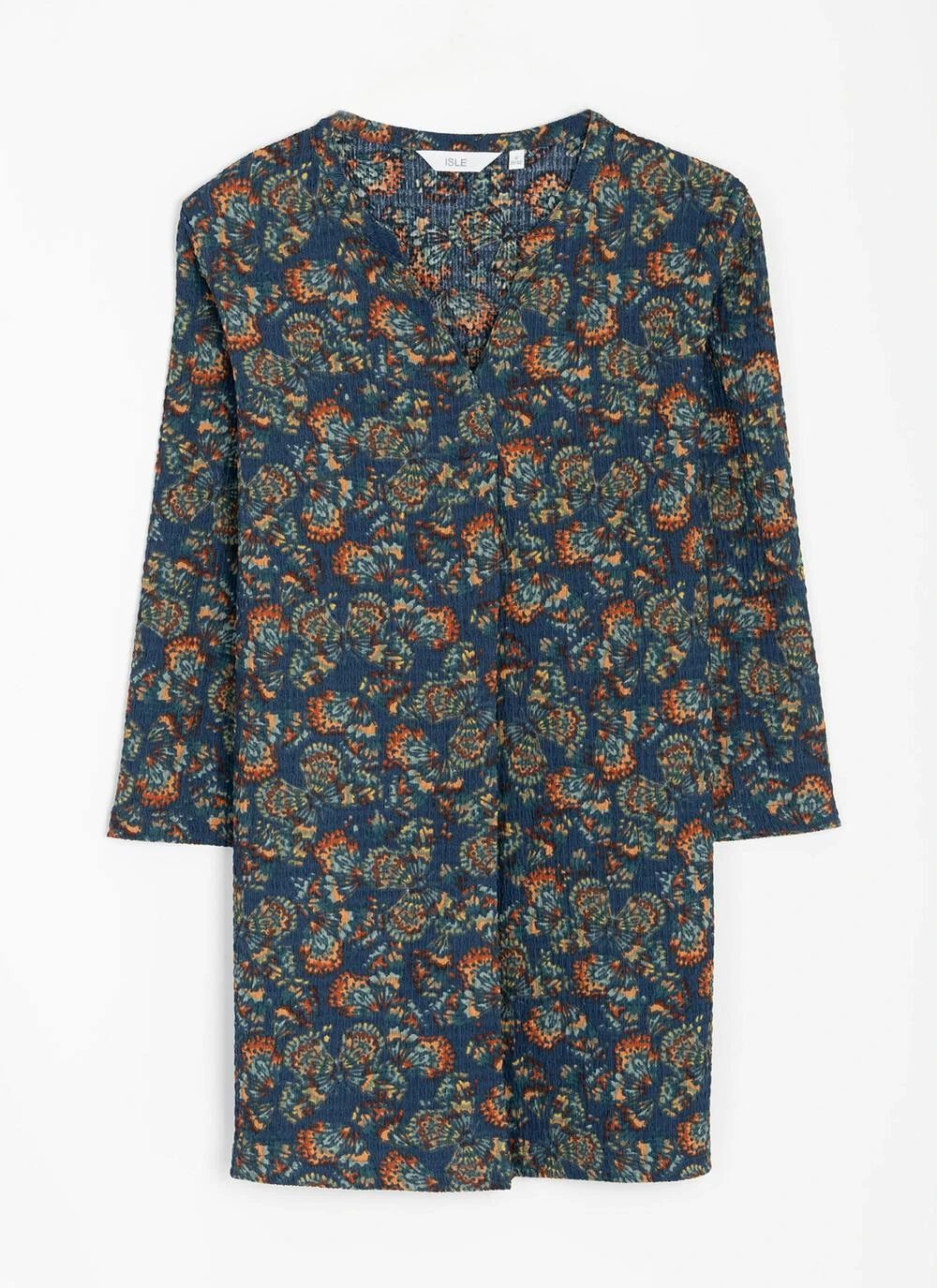 Textured Notch Neck Printed Tunic 3 Textured Notch Neck Printed Tunic