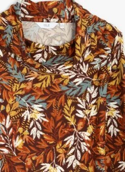 Warm Handle Cowl Neck Printed Top -Casual Outfits Store 63884pvl 43af54737f7104a