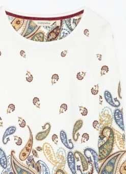 Pure Cotton Jersey Border Print Top -Casual Outfits Store 63896pvl 4009afc55a8ca37