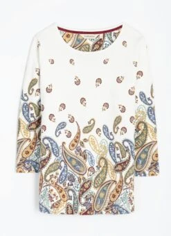 Pure Cotton Jersey Border Print Top -Casual Outfits Store 63898pvl 1aaafe4ca4eddc3