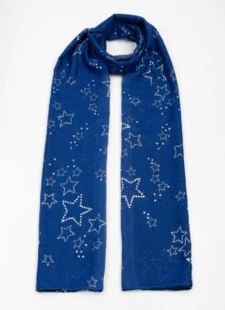 Lightweight Foil Star Scarf
