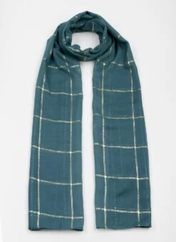 Lightweight Foil Check Scarf