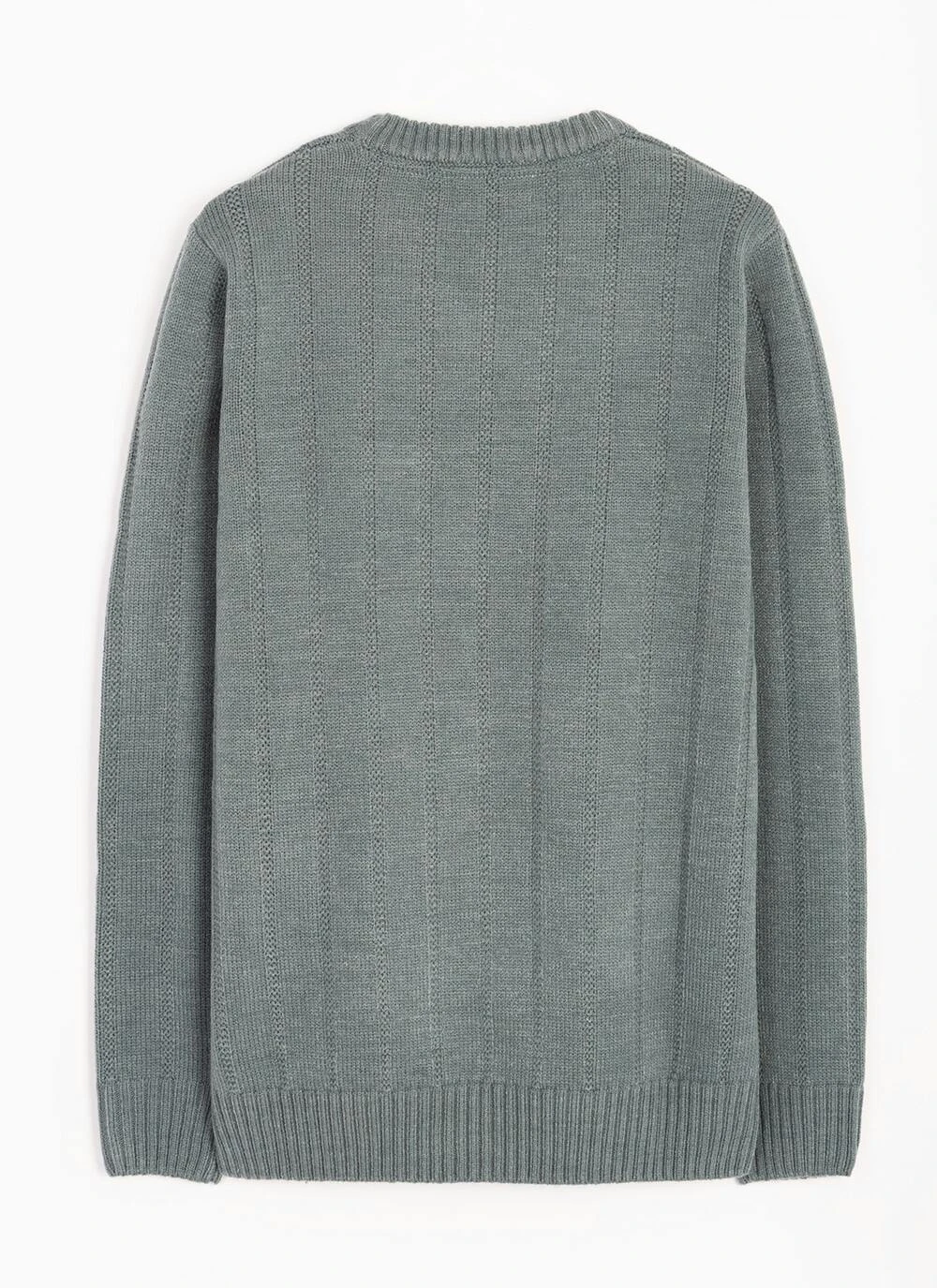 Textured Cable Knit Crew Neck Jumper 5 Textured Cable Knit Crew Neck Jumper - Image 3