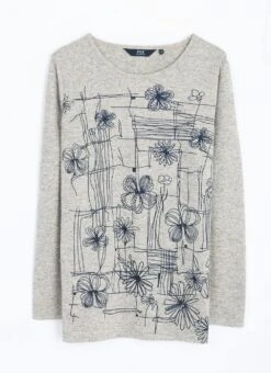 Soft Touch Sparkle Placement Print Top -Casual Outfits Store 64309pvl 23ab1b03c19ad23