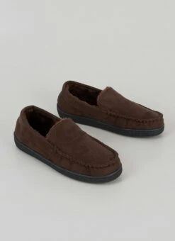 Plush Lined Faux Suede Mocassin Slipper