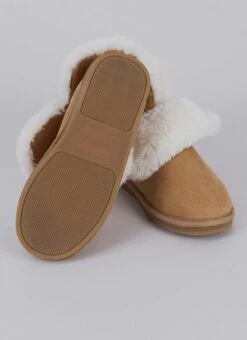 Comfy Suedette Faux Fur Lined Slipper Boot -Casual Outfits Store 64603pvl 2b734a338934234