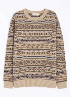 Fairisle Crew Neck Jumper With Wool