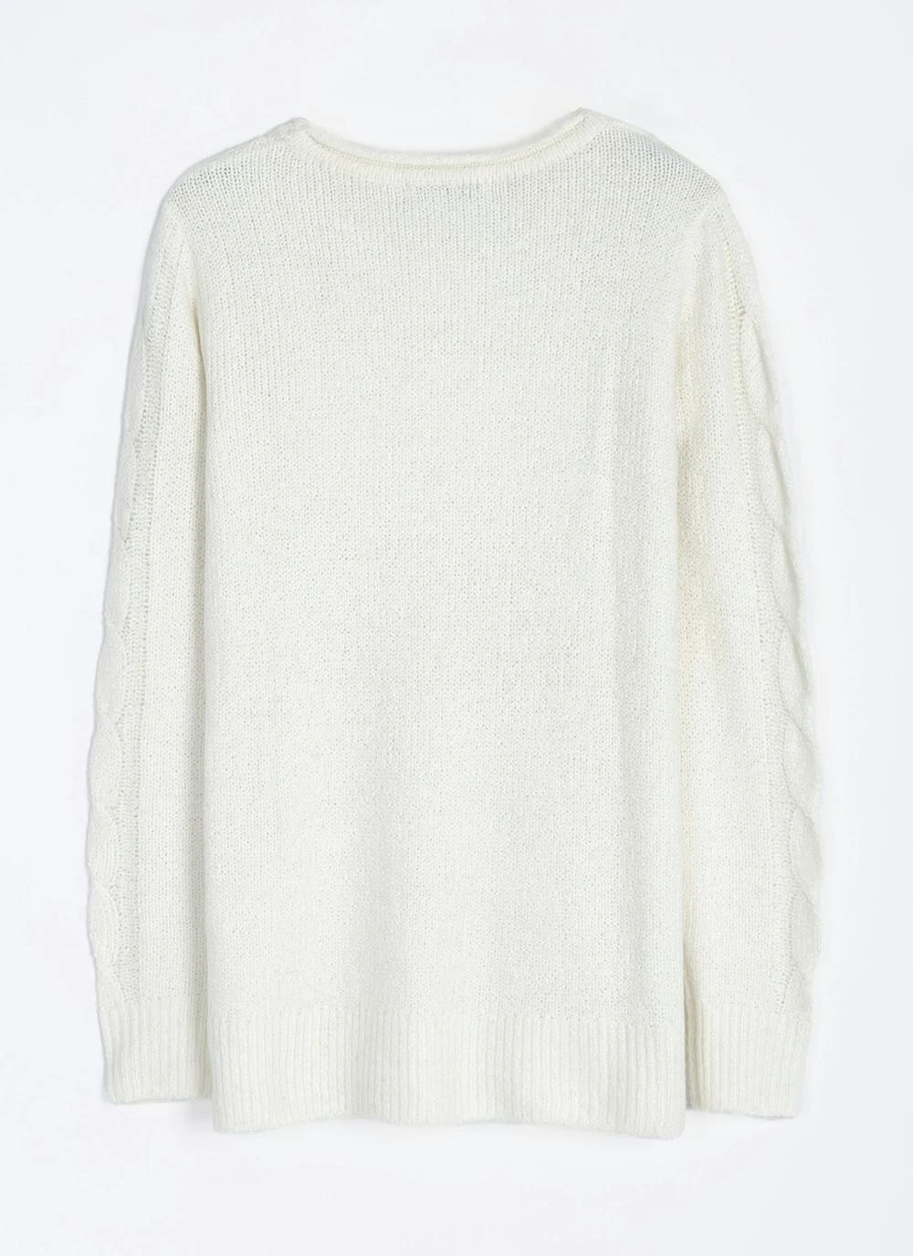 Wool Blend Cable Knit Crew Neck Jumper 8 Wool Blend Cable Knit Crew Neck Jumper - Image 6