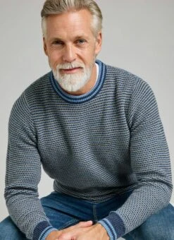 Striped Textured Knit Crew Neck Jumper 10 Striped Textured Knit Crew Neck Jumper -Casual Outfits Store 65487pvl 22919167b872739