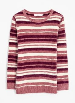 Chenille Striped Crew Neck Jumper 12 Chenille Striped Crew Neck Jumper -Casual Outfits Store 65626pvl f5aa272a5704b60