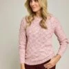 Lattice Nep Knit Crew Neck Jumper -Casual Outfits Store 65710pvl 571fcf12ff08c4b