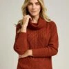 Cable Knit Cowl Neck Jumper -Casual Outfits Store 65718pvl c5e3fb5f910c2c2