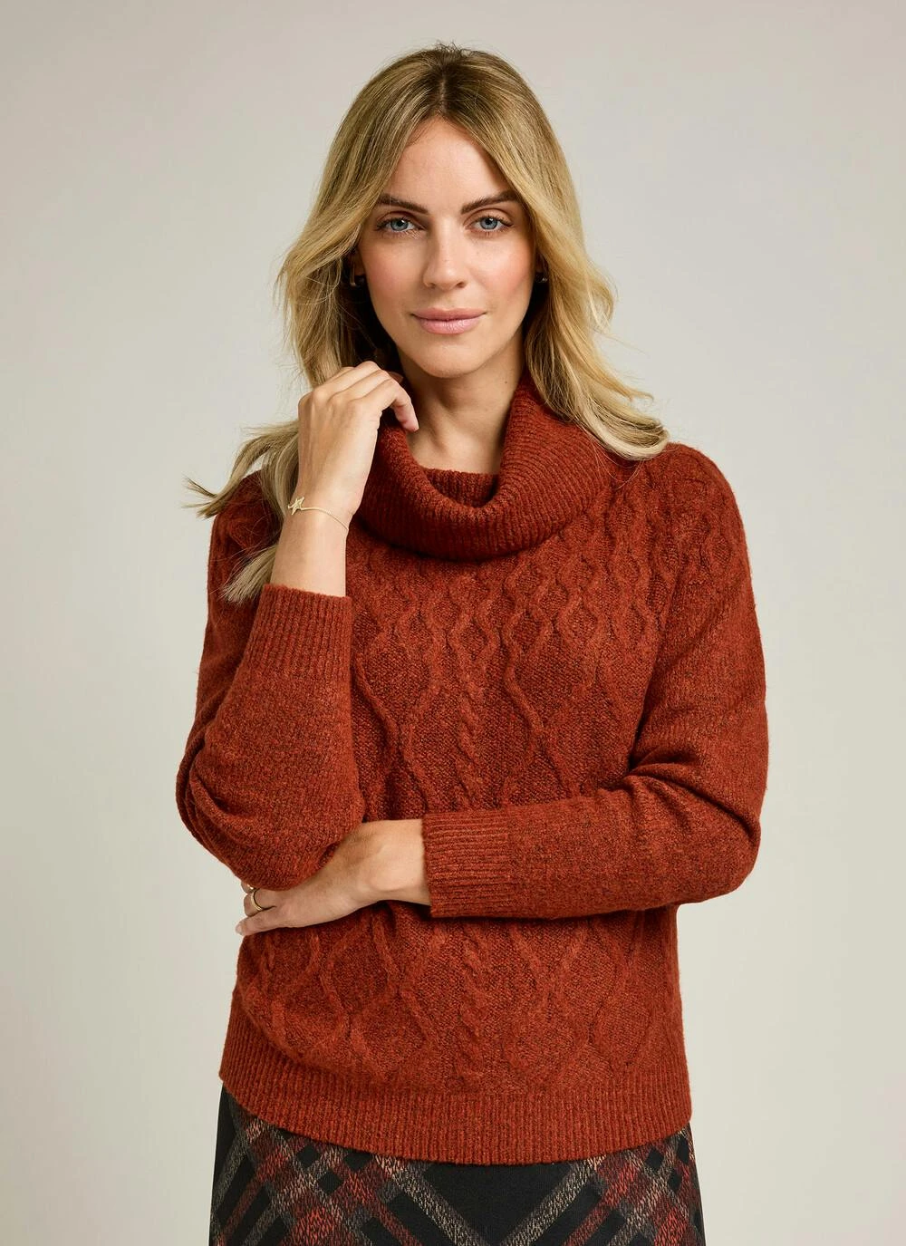 Cable Knit Cowl Neck Jumper 3 Cable Knit Cowl Neck Jumper