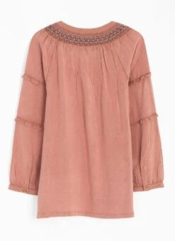 Embroidered Shirred Neck Blouse -Casual Outfits Store 65794pvl 6af0c43b30d083d