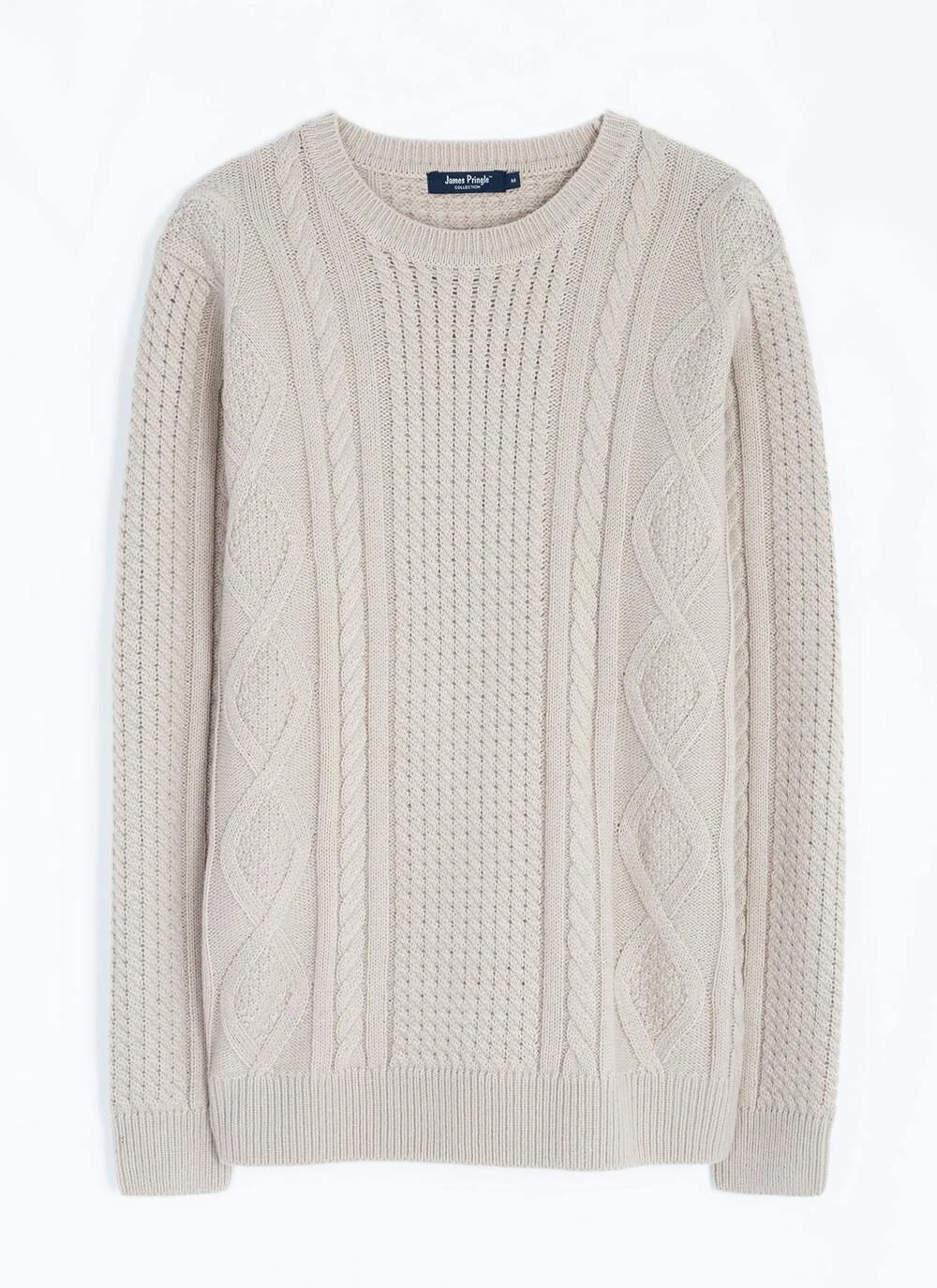 Cable Knit Crew Neck Jumper With Wool 6 Cable Knit Crew Neck Jumper With Wool - Image 4
