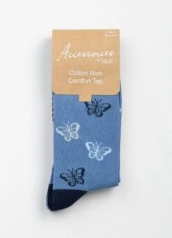 3pk Cotton Rich Comfort Top Butterfly Socks 5 3pk Cotton Rich Comfort Top Butterfly Socks -Casual Outfits Store 66017pvl d6c1b2d41490be5
