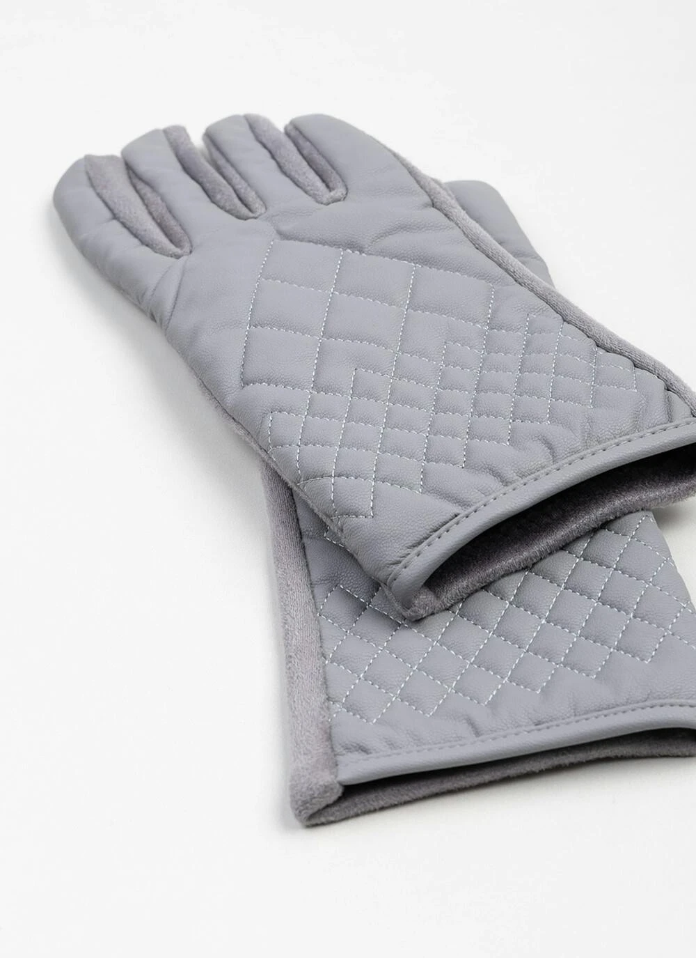 Quilted Faux Suede Touch Screen Glove 4 Quilted Faux Suede Touch Screen Glove - Image 2