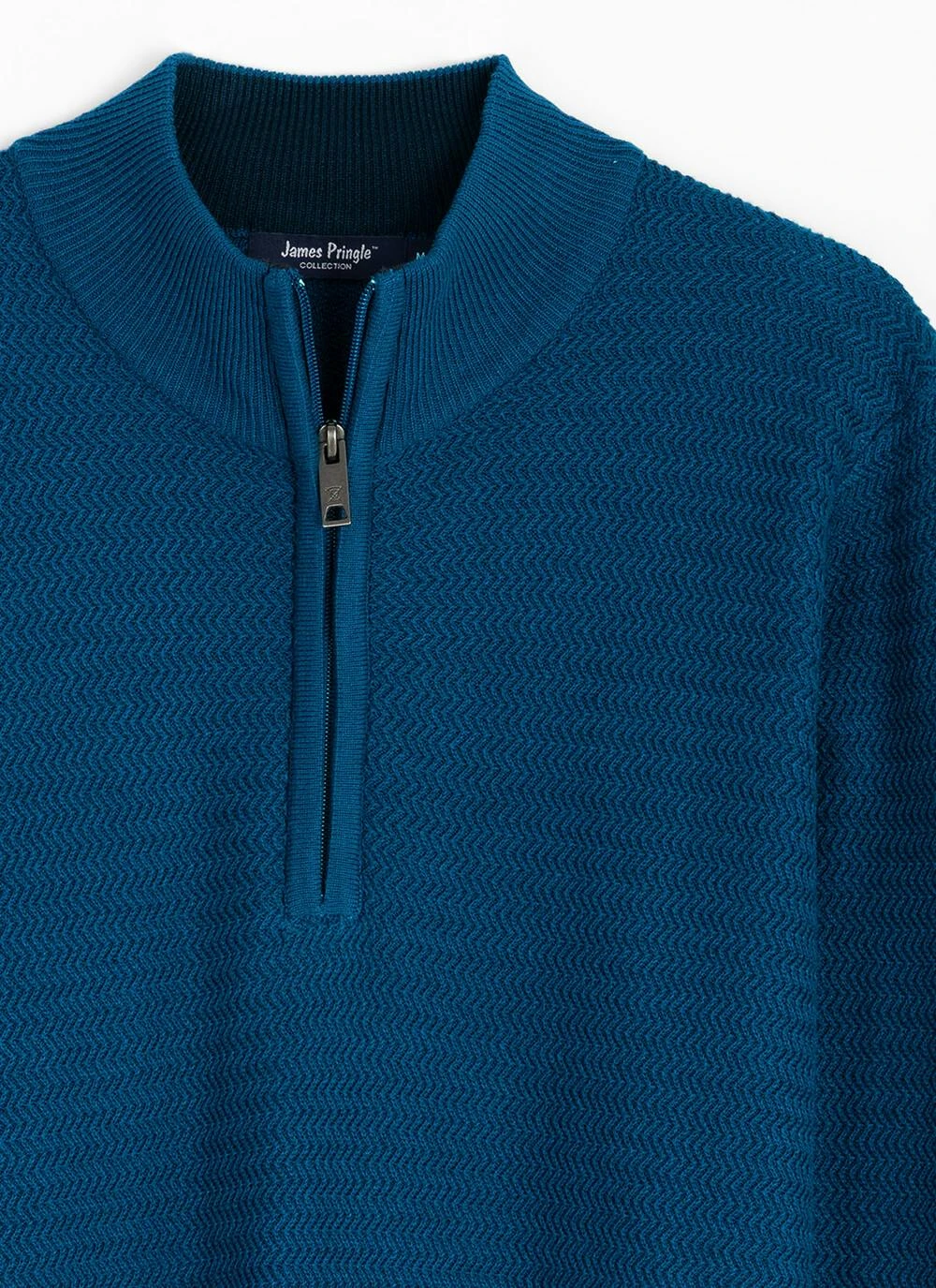 Cotton Rich Zip Neck Textured Jumper 7 Cotton Rich Zip Neck Textured Jumper - Image 5