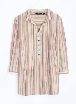 Pure Cotton Pintuck Stripe Blouse -Casual Outfits Store 66474pvl 186d59e70dd47bd