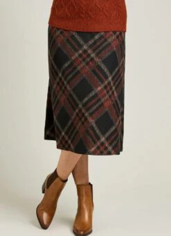 Warm Handle Checked Midi Skirt -Casual Outfits Store 66475pvl ade8bbaeb181d5b