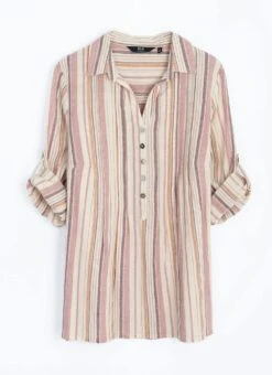 Pure Cotton Pintuck Stripe Blouse -Casual Outfits Store 66483pvl ea7d0a4701235c1
