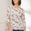 Soft Touch Pearl Trim Print Top -Casual Outfits Store 66596pvl 02c8171836596b2