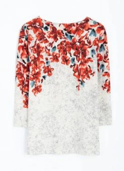 Warm Touch Jersey Border Print Top -Casual Outfits Store 66652pvl b9cd0d78dc5e359