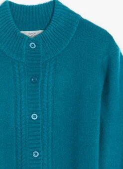 Cable Edge Knit High Neck Cardigan -Casual Outfits Store 66692pvl 03c5fd551166bc5