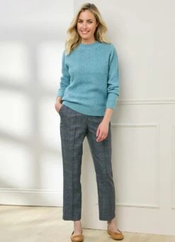 Comfort Fit Woven Check Trousers