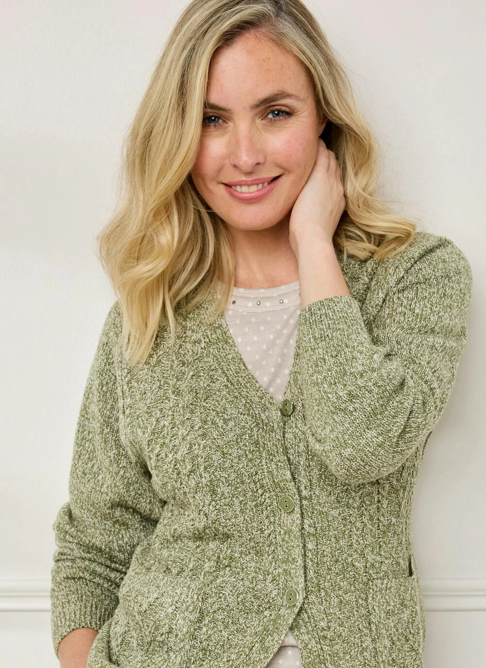 Cable Knit V-Neck Cardigan 4 Cable Knit V-Neck Cardigan - Image 2