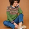 Wool Blend Fairisle Crew Neck Jumper