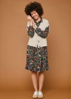 Printed Midi Shirt Dress -Casual Outfits Store 66827pvl 691f553451fd878