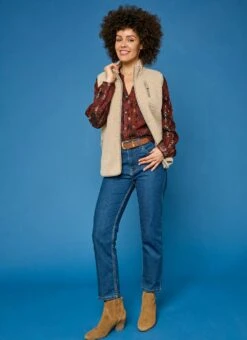 Borg Funnel Neck Gilet -Casual Outfits Store 66857pvl bf73779eaeedb49