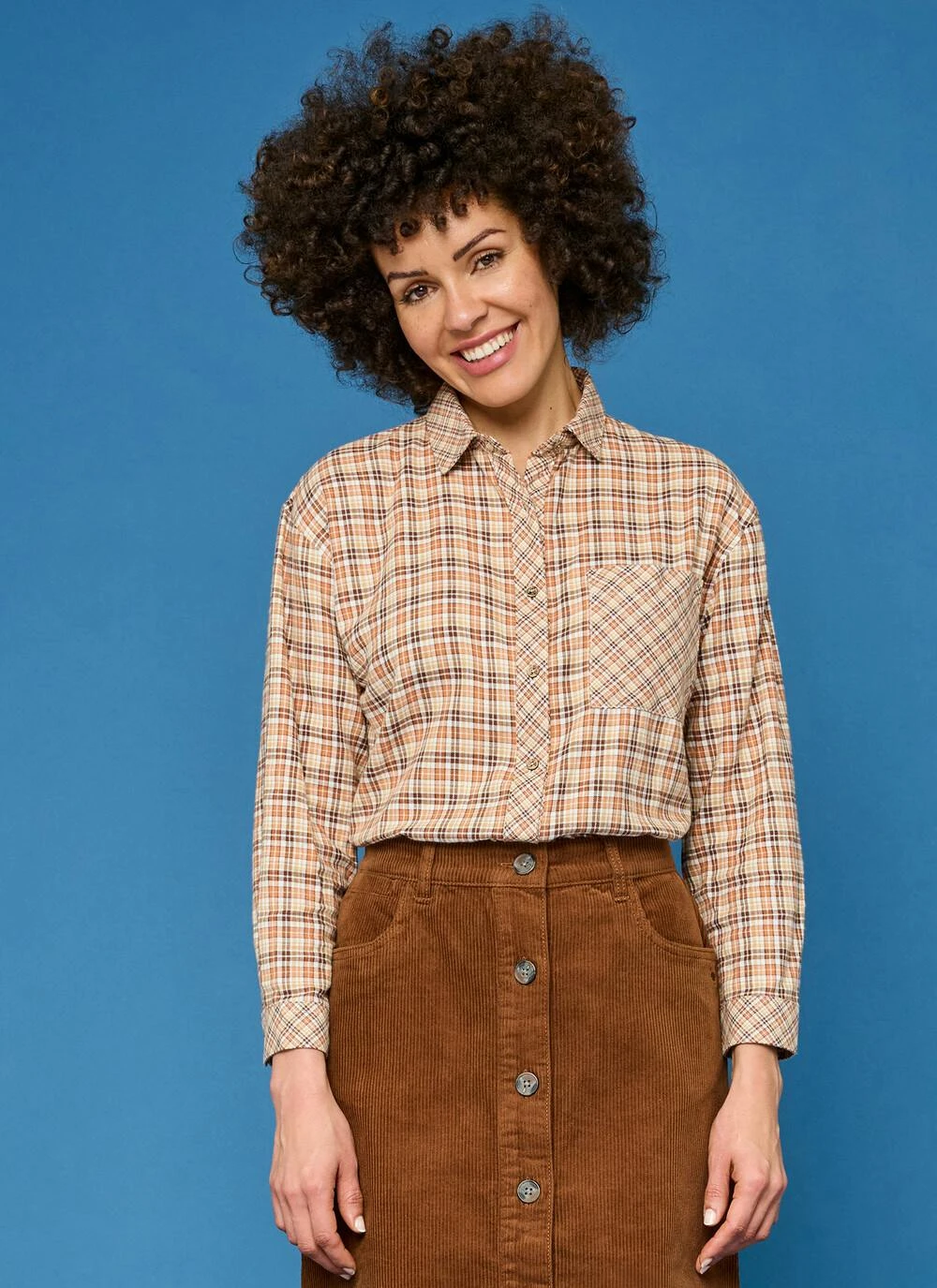 Pure Cotton Brushed Checked Relaxed Shirt 3 Pure Cotton Brushed Checked Relaxed Shirt