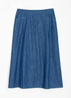 Pure Cotton Denim Midi Skirt -Casual Outfits Store 66877pvl 4b324f9c49a7eb3