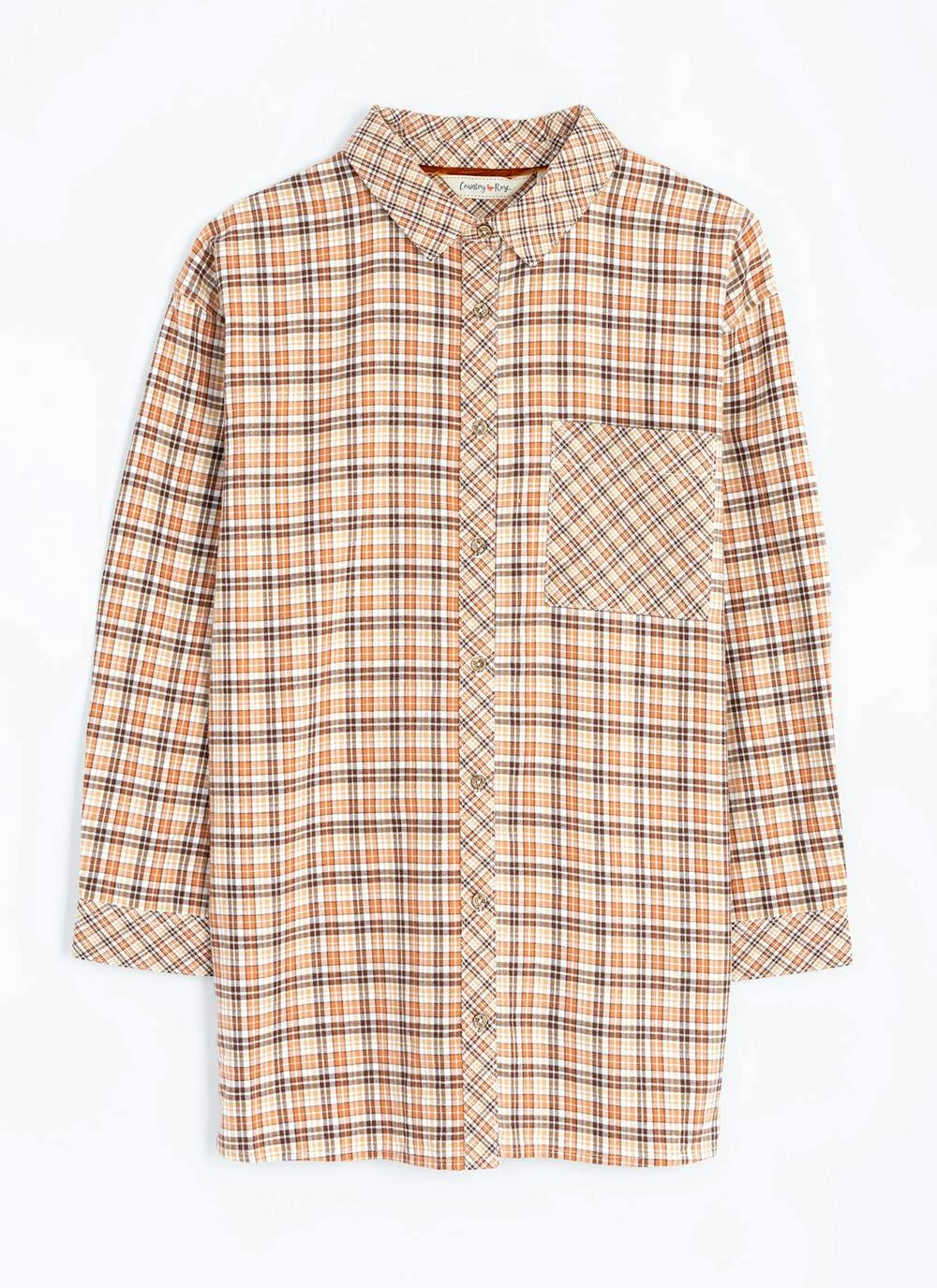 Pure Cotton Brushed Checked Relaxed Shirt 5 Pure Cotton Brushed Checked Relaxed Shirt - Image 3