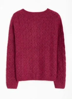 Wool Blend Crew Neck Pointelle Cardigan -Casual Outfits Store 66908pvl 8a878525a477941