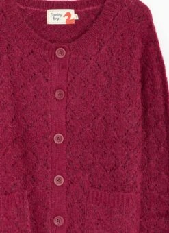 Wool Blend Crew Neck Pointelle Cardigan -Casual Outfits Store 66910pvl 6d75b45467a626e