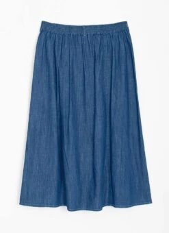 Pure Cotton Denim Midi Skirt -Casual Outfits Store 66929pvl 590f9302a89551f