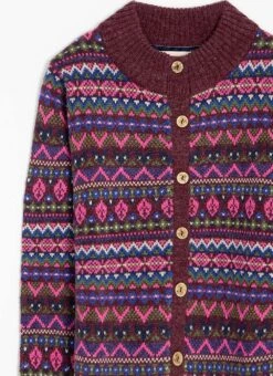 Wool Blend Fairisle Funnel Neck Cardigan -Casual Outfits Store 66933pvl d4ddf93e808b601