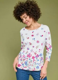 Pure Cotton Border Print Top
