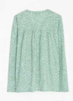 Pure Cotton Printed Notch Neck Top -Casual Outfits Store 67267pvl e3fb008c598bc2c