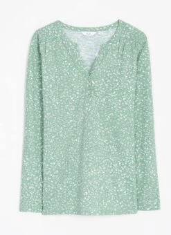 Pure Cotton Printed Notch Neck Top -Casual Outfits Store 67272pvl 1c90c0fe51ea3d3